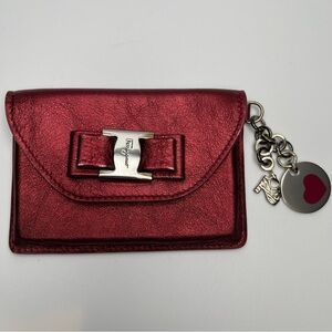 Salavatore Ferragamo Metallic Leather Card Wallet w/ Charms - Fresia - Preowned